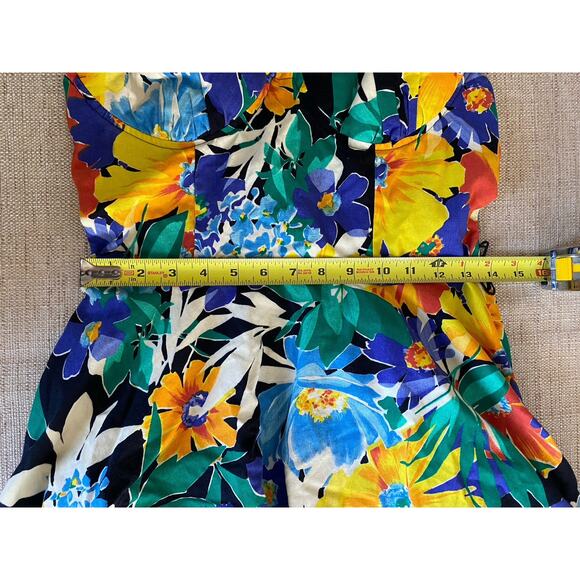 D.B.A. LA Bold Floral dress Bold Bright Fit flare skirt with tulle 11 (S/M) - Picture 8 of 15